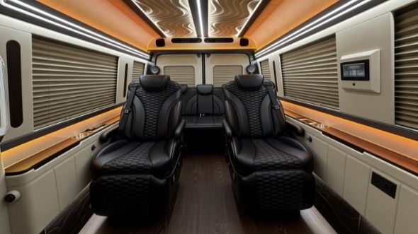 8 passenger sprinter van inside athens