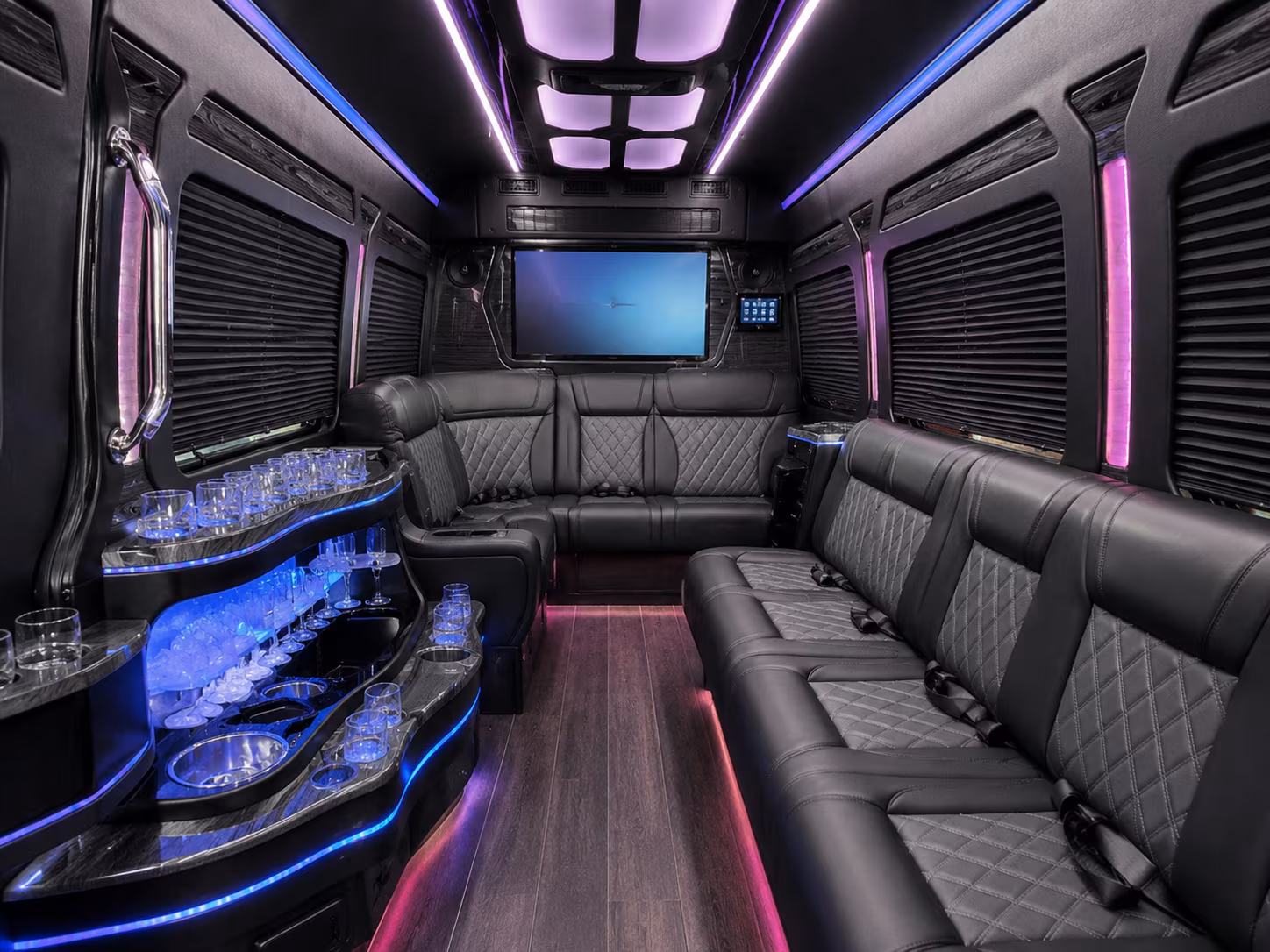 athens sprinter limousine interior